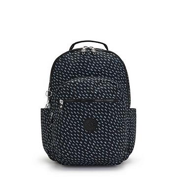 Kipling Seoul Large Printed 15" Backpack Laptopväska Blå | SE 1553TC